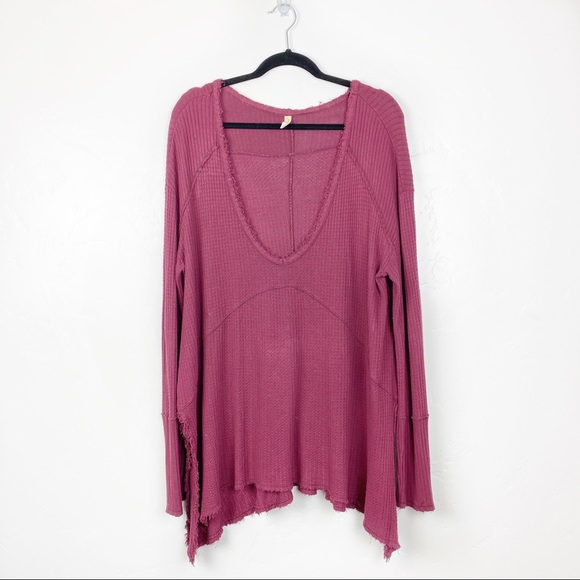 Free People Sweaters - Free People | Wine Frayed Tunic Thermal